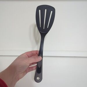 Tailor Made Nylon Slotted Spatula High Heat Black Gray Flexible Vintage Made USA